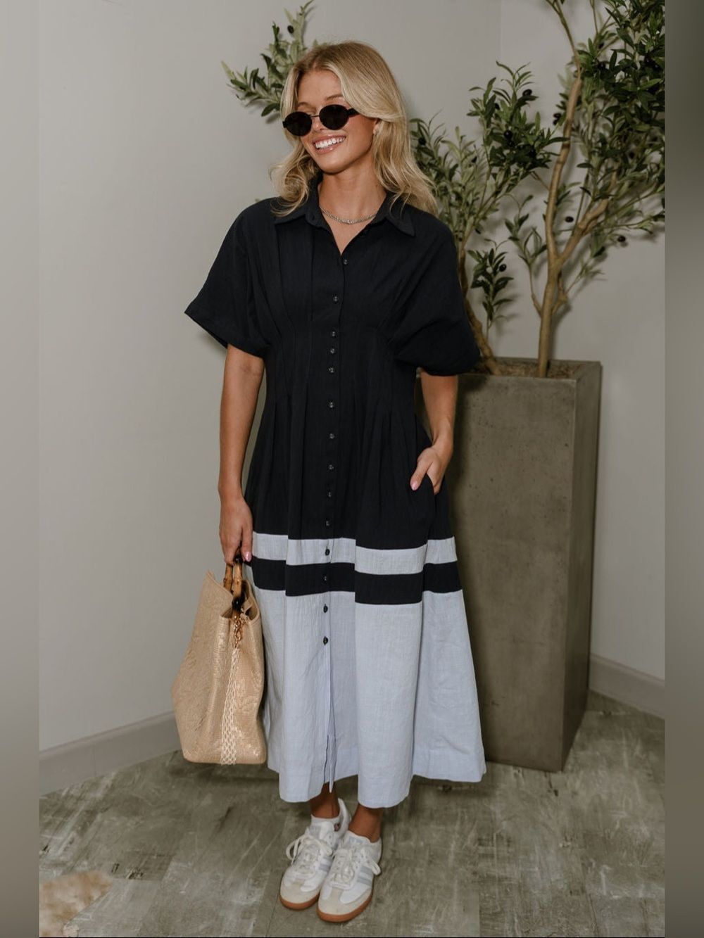Anthropologie Exquise Tobie Button-front Pleated Midi Shirt Dress Size 2X
